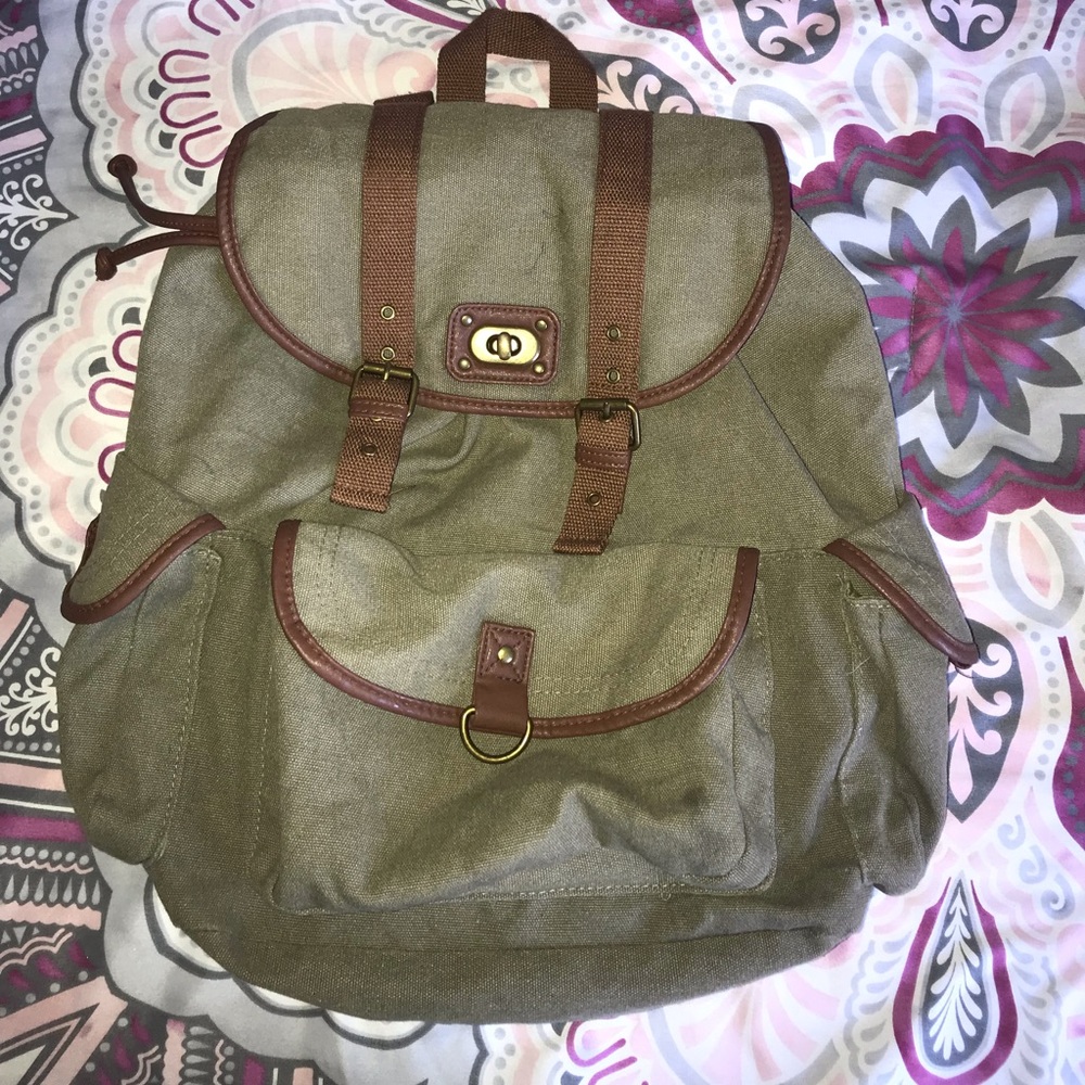 Green army color backpack